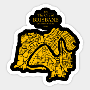 Illustrated Map of Brisbane Sticker